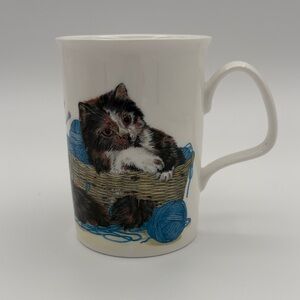Vintage Roy Kirkham Kitten Lovers Bone China Mug Calico/Tortoiseshell Cats 1991